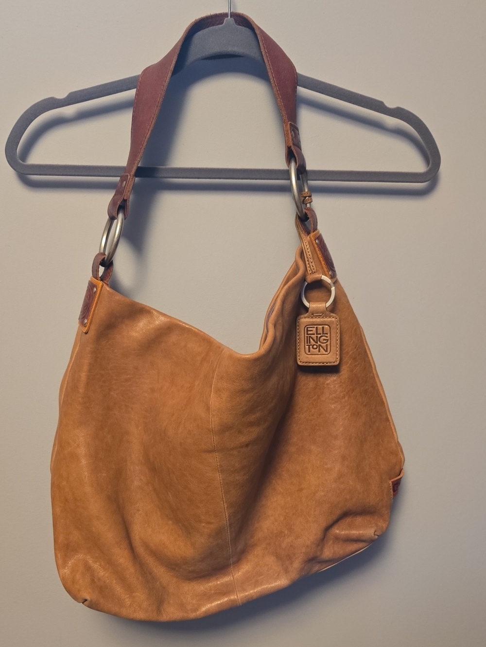 Ellington Camel/Tan Leather Hobo with Dark Brown Strap